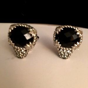 Judith Ripka Black Onyx Earrings.